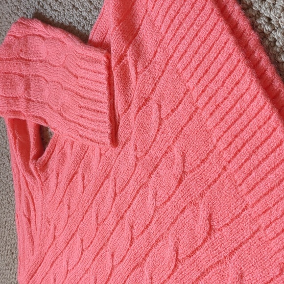 Lilly Pulitzer Dario Rhinestone Embellished Coral Scoop Neck Cable Knit Sweater - Picture 12 of 13